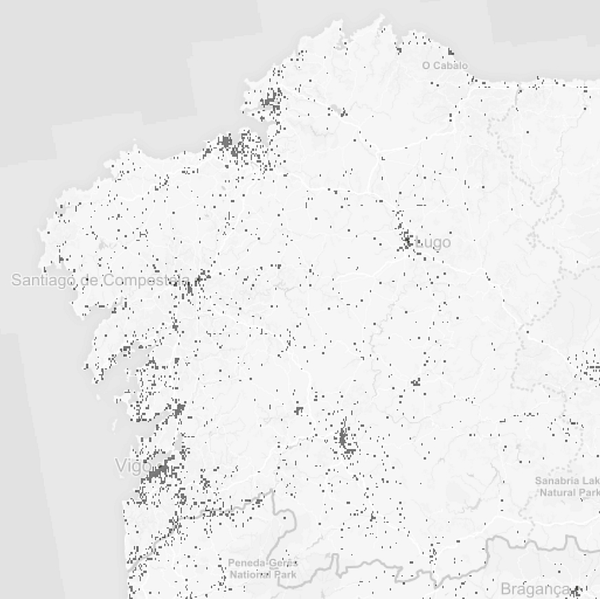 Mapa da rexión de Galicia